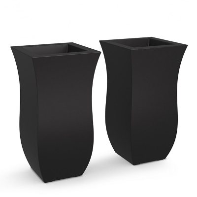 tall black planters set of 2