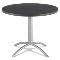 Iceberg CaféWorks 36" Round Table, Graphite Granite/Silver