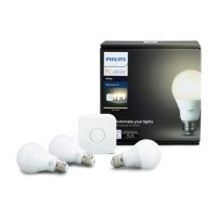 Philips Hue 3-Pack White Smart Bulb Starter Kit with Dimmer Switch