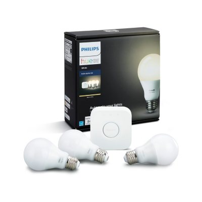 Philips Hue 3-Pack White Smart Bulb Starter Kit with Dimmer Switch Sam's