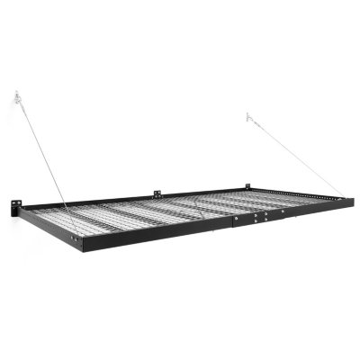NewAge Products Pro Series 4 ft. x 8 ft. Wall Mounted Steel Shelf in Black