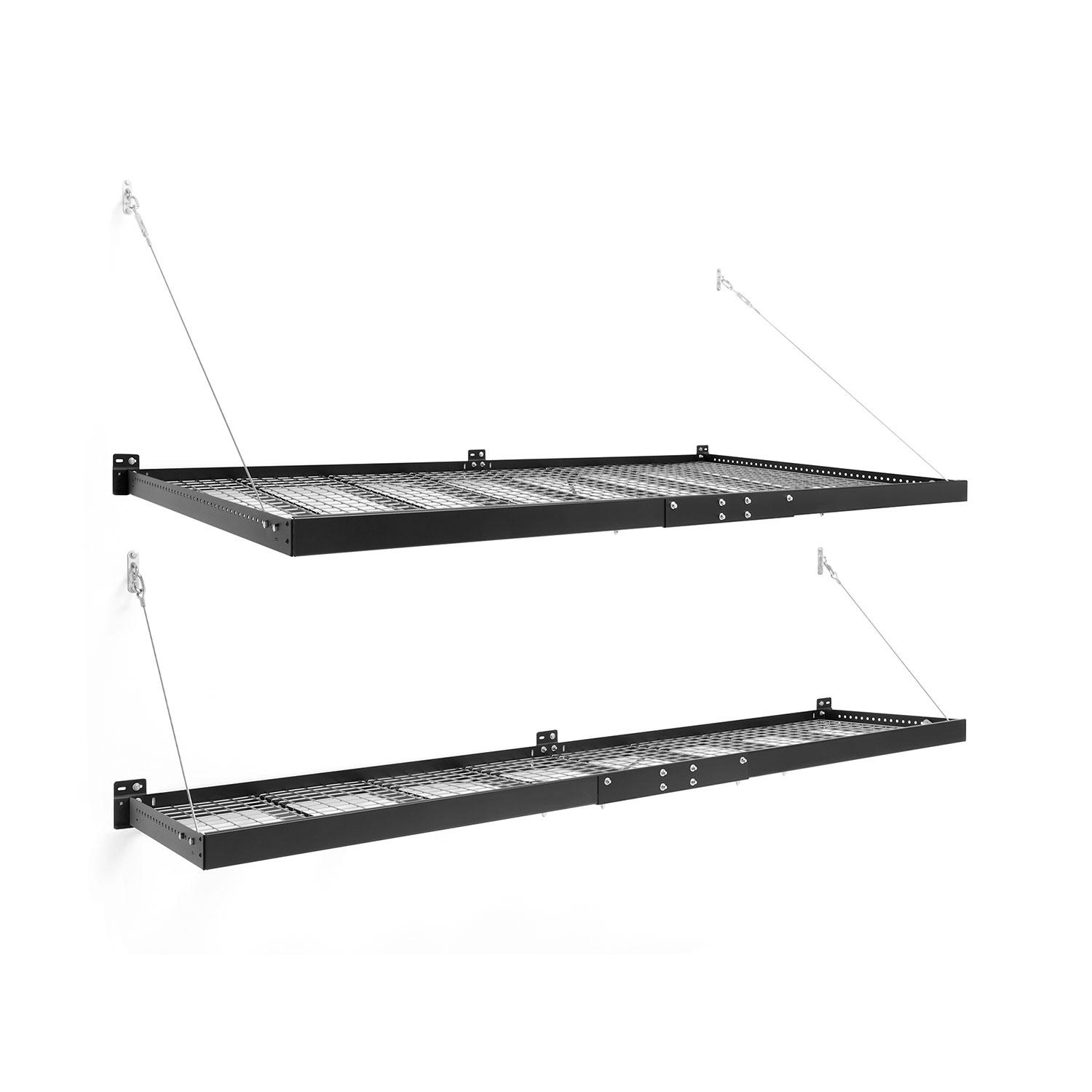 NewAge Products Pro Series 4’x8′ and 2’x8′ Wall-Mounted Steel Shelf Set