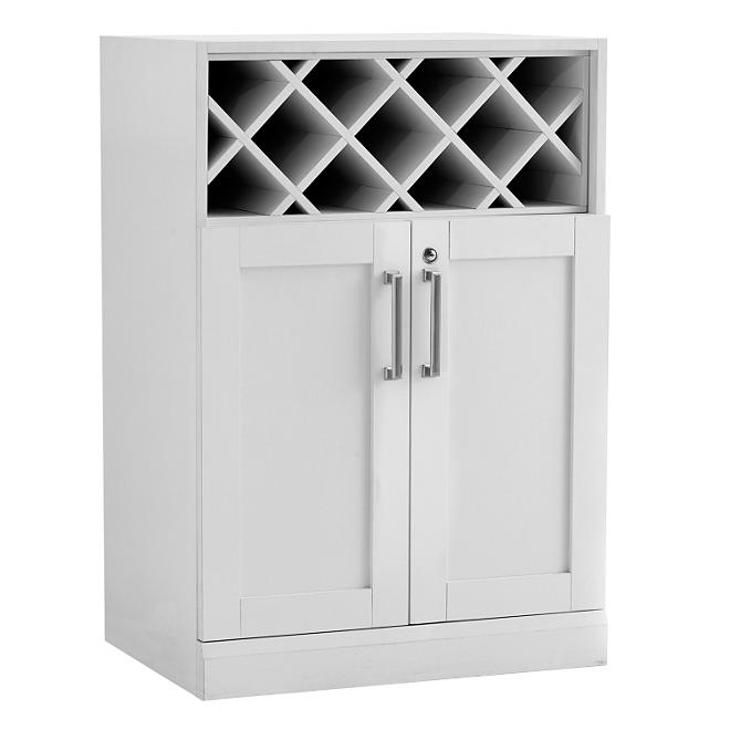 NewAge Products Home Bar Wine-Storage Base Cabinet (White) 