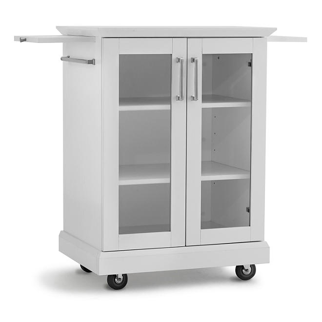 NewAge Products Home Bar Rolling Cart (White) 