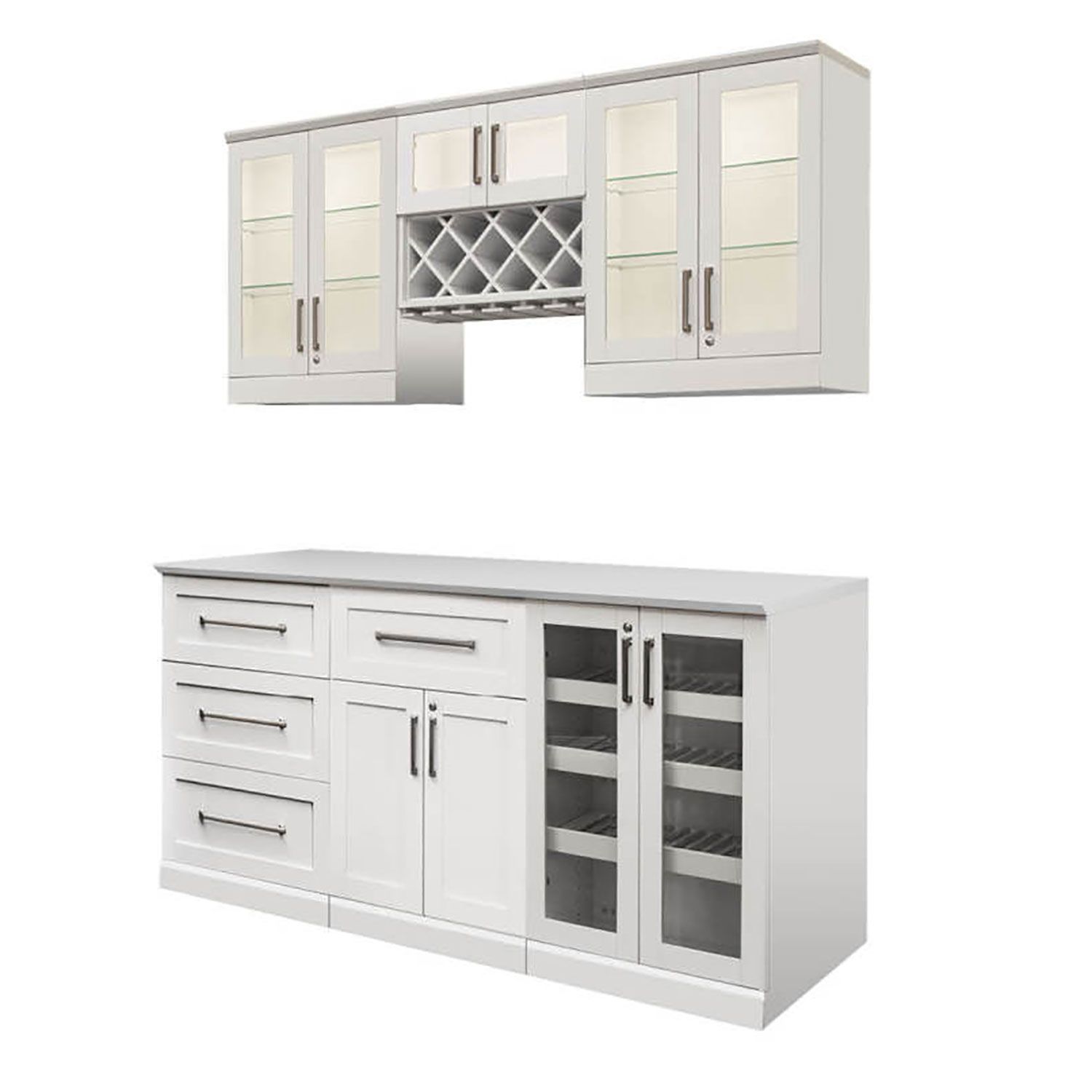 NewAge Products Shaker Style 7 Piece Bar Cabinets