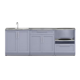 Newage Products Outdoor Kitchen Cabinet 4 Piece Set Coastal Gray Sam S Club