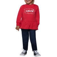 Levi's Toddler Girls' Sweatshirt and Jeans 2 Piece Set