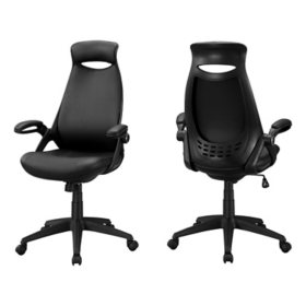 Office Chair - Multi-Position, Black Leather-Look