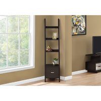 Bookcase - 69"H Corner Etagere with Drawer, Assorted Colors
