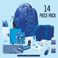 Bungee Backpack School and Lunch Set, 14 Piece (Assorted Colors)