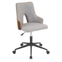 Stella Mid-Century Modern Office Chair in Walnut Wood (Assorted Colors)