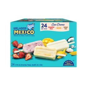 Helados Mexico Fruit and Cream Ice Cream Bars, Frozen, 24 ct.