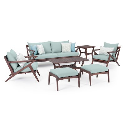 Vaughn 7Pc. Sunbrella Sofa & Club Chair Set Spa Blue Sam's Club