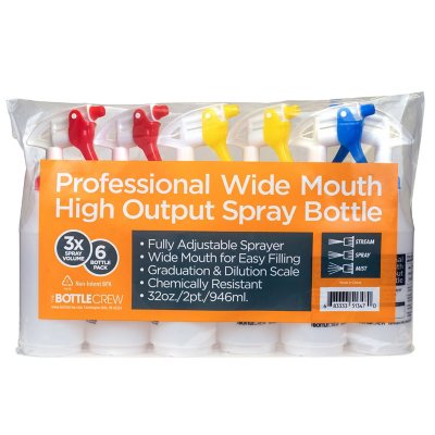 Bottle Crew Professional Wide Mouth High Output Spray Bottle (32 oz., 6  pk.) - Sam's Club