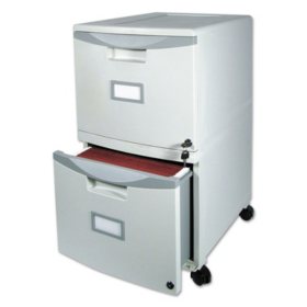 Storex 2 Drawer Mobile Filing Cabinet 14 3 4 W X 18 1 4 D X 26