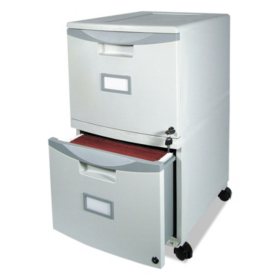 Storex 2 Drawer Mobile Filing Cabinet 14 3 4 W X 18 1 4 D X 26