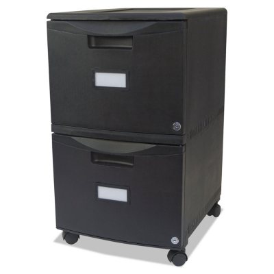 Black/Tea Storex One Drawer Mini File Cabinet with Lock & Casters Legal/Letter 