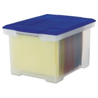 Storex" Plastic File Tote with Snap-On Lid