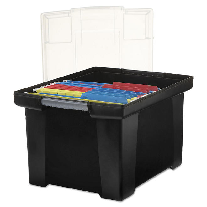 Storex File Tote with Snap-On Lid