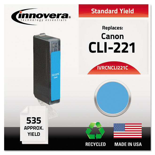 Innovera® Remanufactured 2947B001 (CLI-221) Ink, Cyan