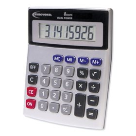 Innovera 15927 Desktop Calculator, Dual Power, 8-Digit LCD