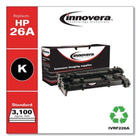 Innovera Remanufactured Black Toner Cartridge, Replacement for HP 26A CF226A, 3,100 Page-Yield