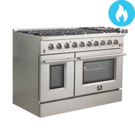 Forno Galiano 6.49 Cu. Ft. Slide-In Gas Range - Pro Style 8 Burner & Double Gas Oven