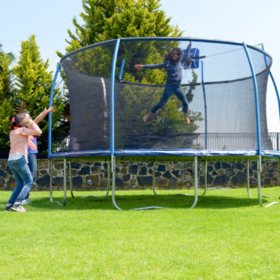 15 Steelflex Trampoline With Slama Jama Basketball System Sam S Club