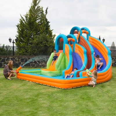 twin peaks kids inflatable splash pool backyard water slide park