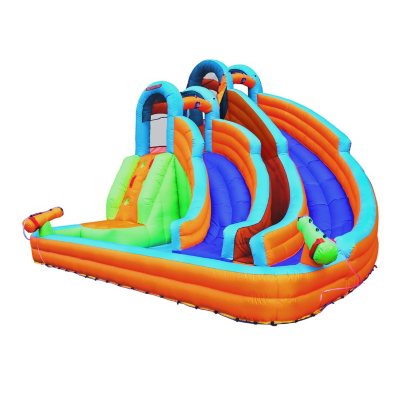 Sportspower Twin Peaks Splash and Slide with Water Cannons and Climbing Wall 