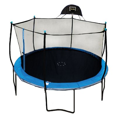 BouncePro 14′ Trampoline with Safety Enclosure and Basketball System