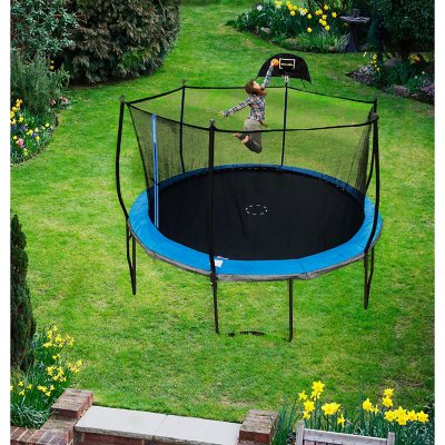 9 ft. Trampoline & Enclosure Set equipped with the New EASY ASSEMBLE FEATURE