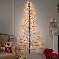 6' Electric Tree Shape Birch Wall Hanging with Timer Feature