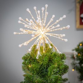 Electric 13.7"H  Starburst Tree Topper, 200 Warm White LED Lights
