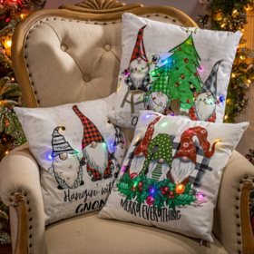 Lighted Gnome Pillows, Set of 3