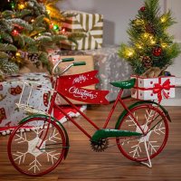 22" Metal Holiday Bicycle with Lighted Tree