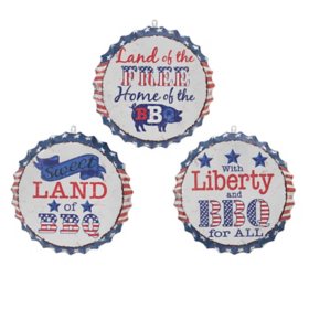 16.53" Bottle Cap Signs, Set of 3