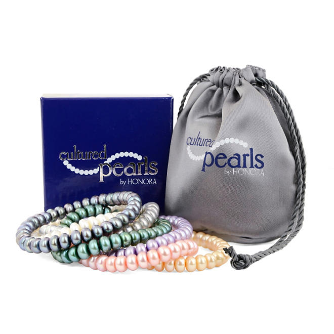 Honora Cultured Pearl Stretch Bracelet Set 7 pc.