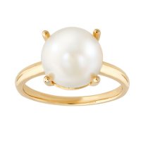 Honora Freshwater Cultured Button Pearl in 14k Yellow Gold Ring