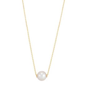 Freshwater Cultured 8-8.5mm Pearl Solitaire Pendant Necklace in 14K Gold