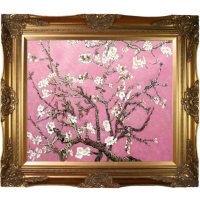 La Pastiche Original Branches of an Almond Tree in Blossom, Pearl Pink Hand Painted Oil Reproduction