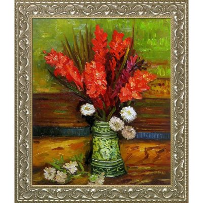Set of 6 Still Life Vase with Red Gladioli Van Gogh Note Cards 
