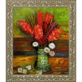 Vincent Van Gogh Vase With Red Gladioli Hand Painted Oil