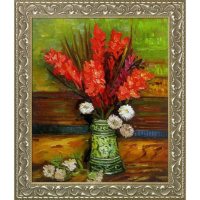 Vincent Van Gogh Vase with Red Gladioli Hand Painted Oil Reproduction