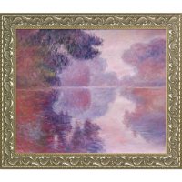 Claude Monet Misty Morning on the Seine, Pink Hand Painted Oil Reproduction
