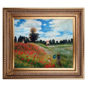 Hand-painted Oil Reproduction of Claude Monet's <i>Poppy Field in Argenteuil</i>.