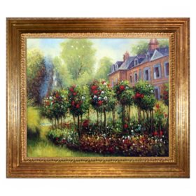 Hand-painted Oil Reproduction of Pierre Auguste Renoir's <i>Garden at Fontenay</i>.