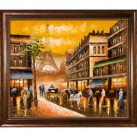Hand-painted Oil Reproduction of Various Artists' Evening's Delight In Paris.
