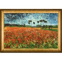 Hand-painted Oil Reproduction of Vincent Van Gogh's Field with Poppies.
