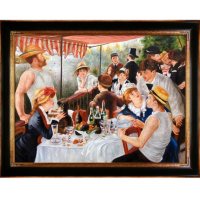Hand-painted Oil Reproduction of Pierre Auguste Renoir's Luncheon of the Boating Party.